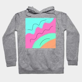 Pink green orange watercolor abstract art Hoodie